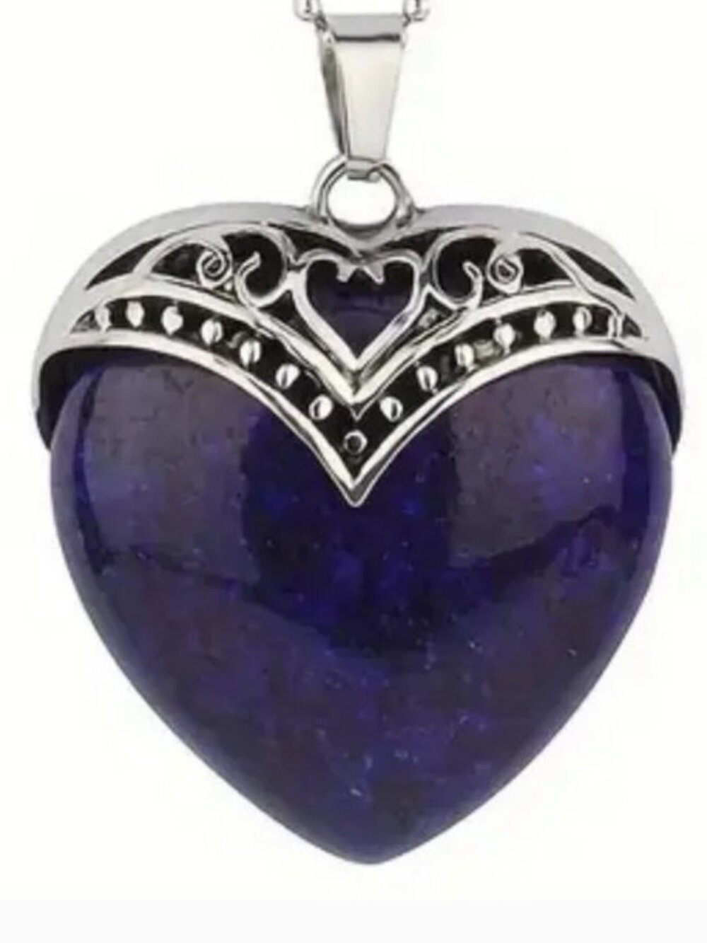 Lapis Lazuli Natural Gemstone Heart Pendant Necklace